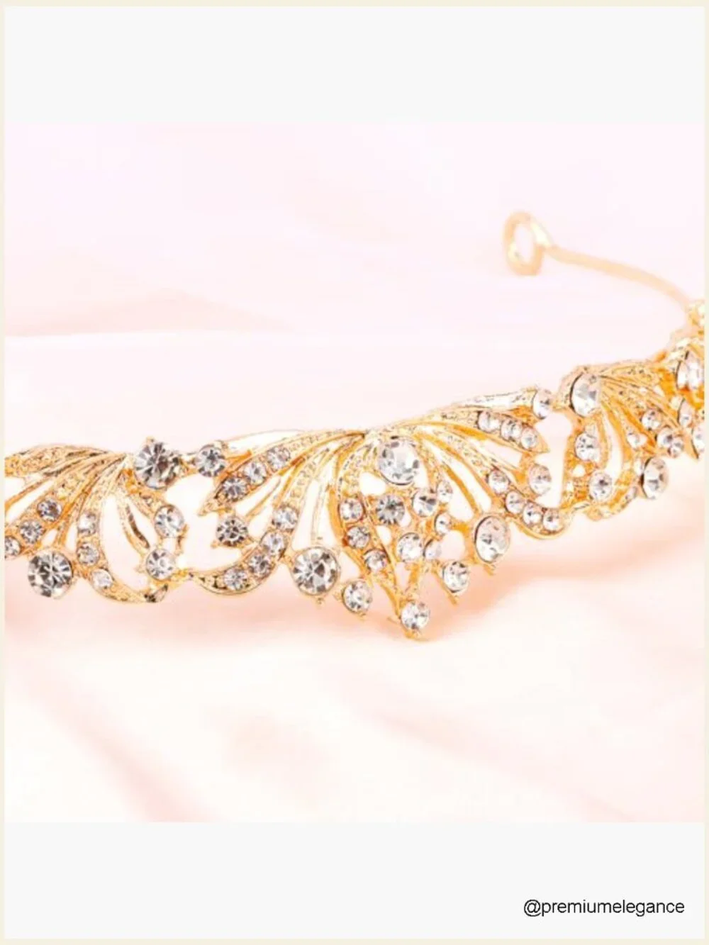 Gold Tiara Crown Princess Headpiece Wedding Prom Birthday Hair Accessory